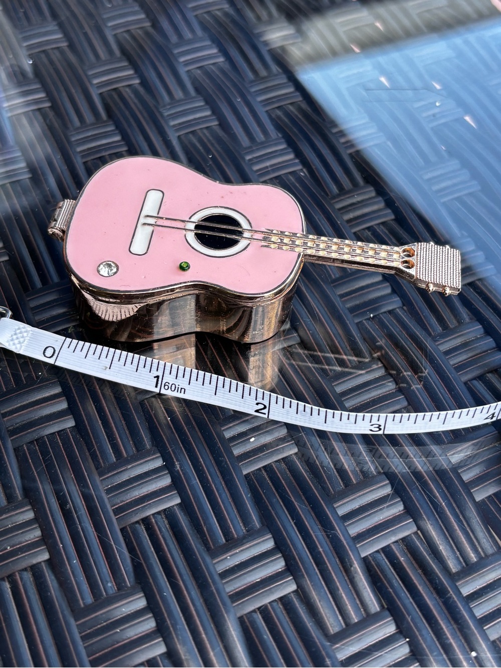 Pink Guitar Music Box Jewelry Trinket